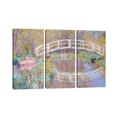 iCanvas "Bridge in Monet's Garden, 1895-96 " by Claude Monet 3-Piece Canvas Wall Art Set