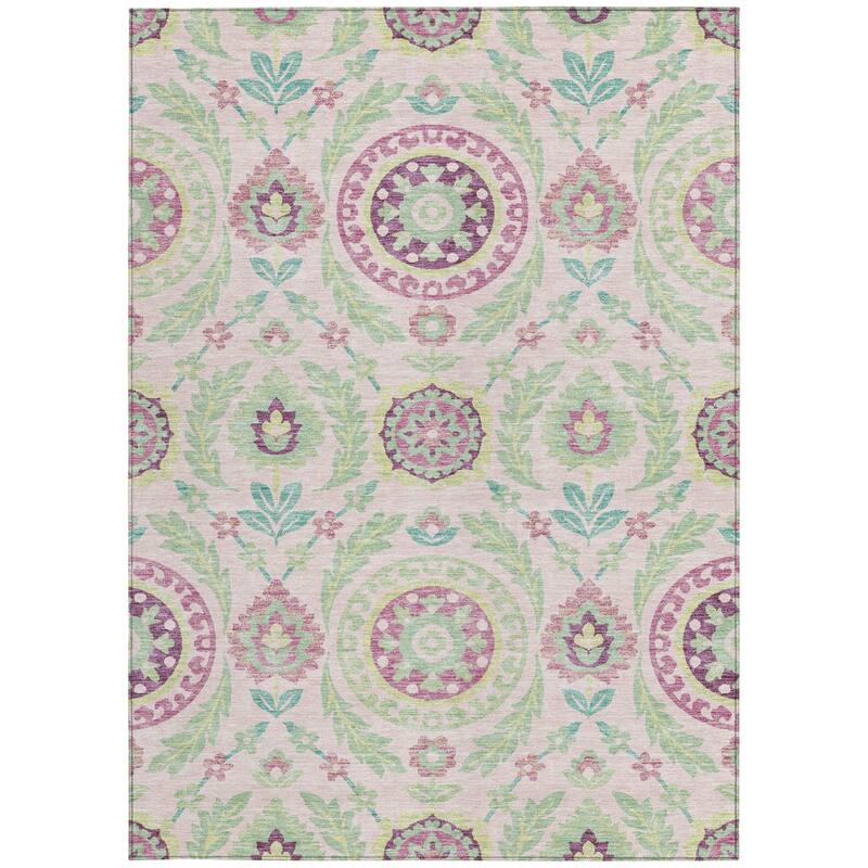 HomeRoots Floral Transitional Rectangle Outdoor Rug