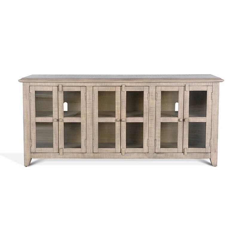 Rena TV Media Entertainment Console, Adjustable Shelves, 70 Inch Gray
