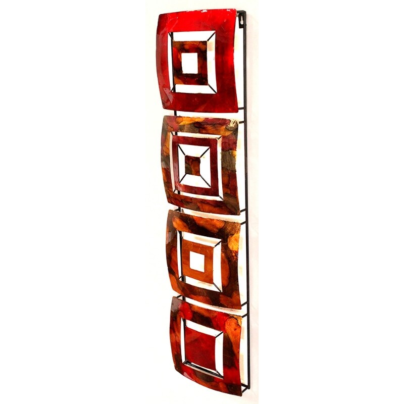 Shop Vertical 4 Panel Metal Wall Decor Metal Lacquered In Gold