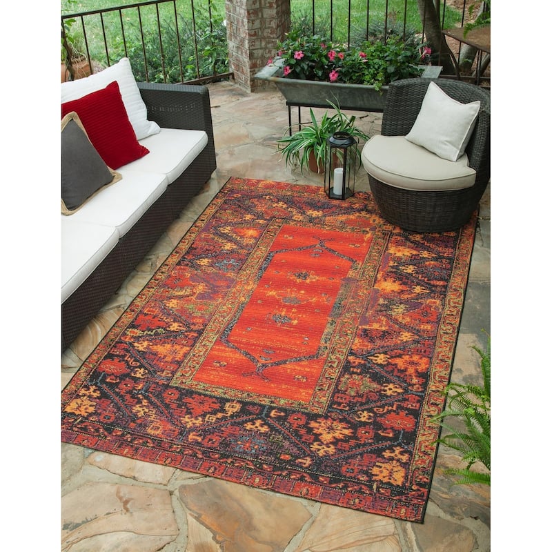 Outdoor Bounder Collection Area Rug - Multi - 3'3"x5'3"