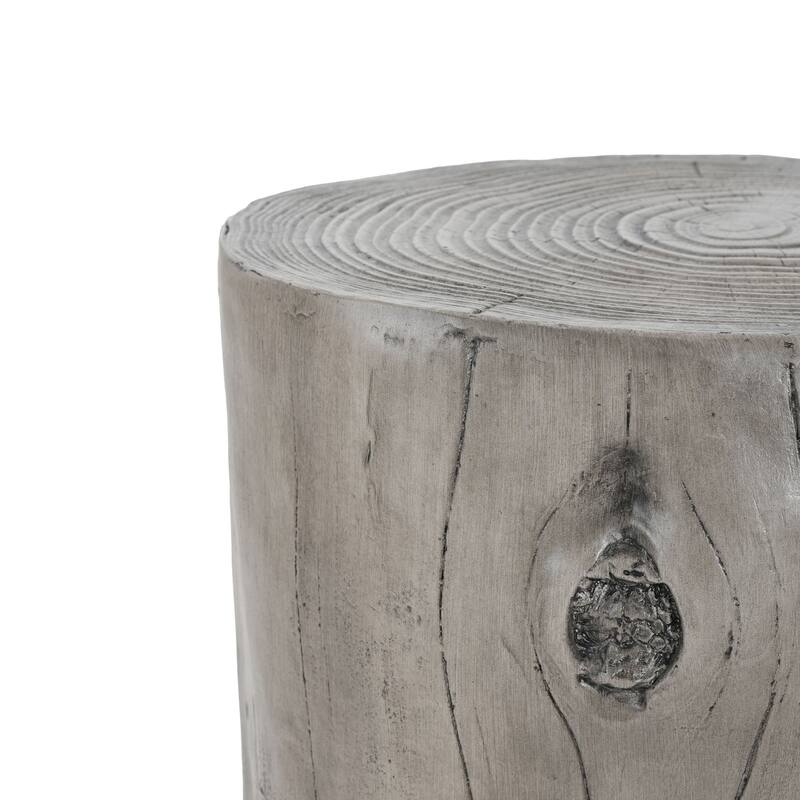 Christopher Knight Home - Terra Rustic Tree-Stump MGO Side Table in Gray Wood Grain - 14.57"W x 13.58"D x 16.93" H