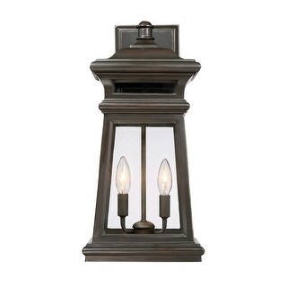 Taylor 2-Light Outdoor Wall Lantern in English Bronze with Gold
