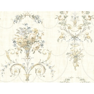 Seabrook Designs Janen Floral Vase Unpasted Wallpaper