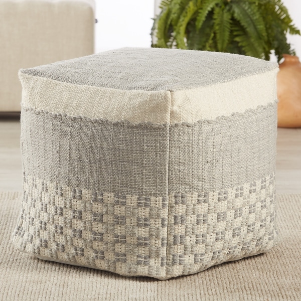Sebastia Indoor/ Outdoor Geometric Cube Pouf - 16"X16"X16". Opens flyout.