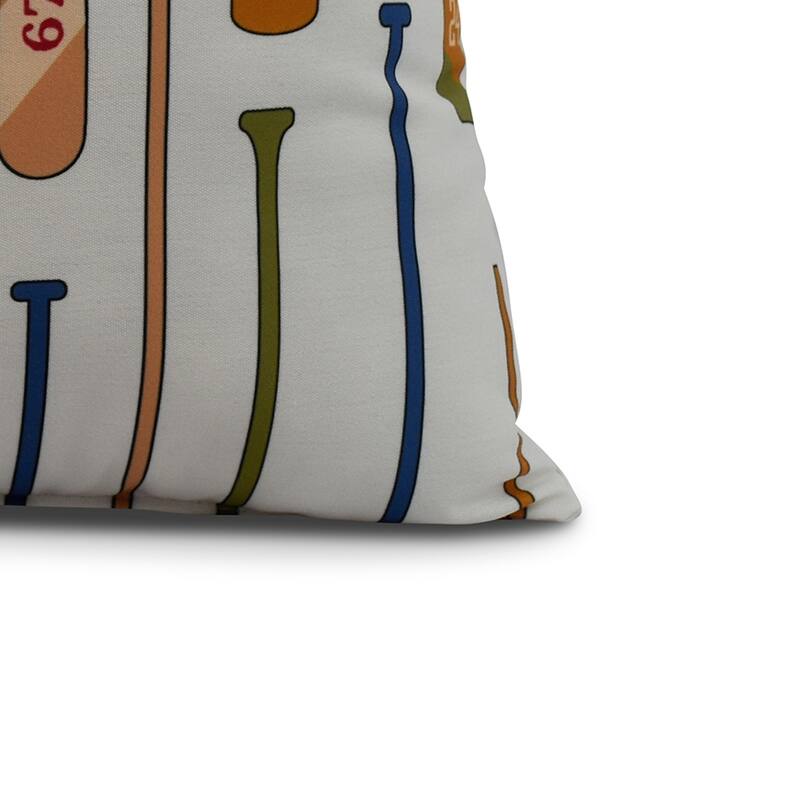 18 x 18 inch Oar Numbers Geometric Print Pillow