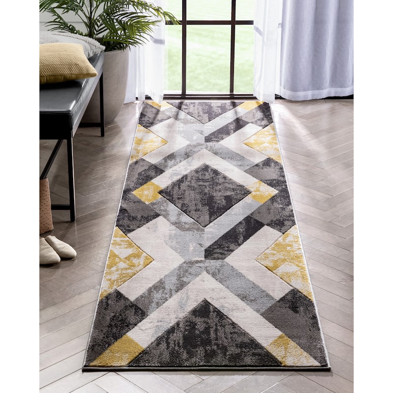 Well Woven Good Vibes Rosa Modern Geometric Area Rug
