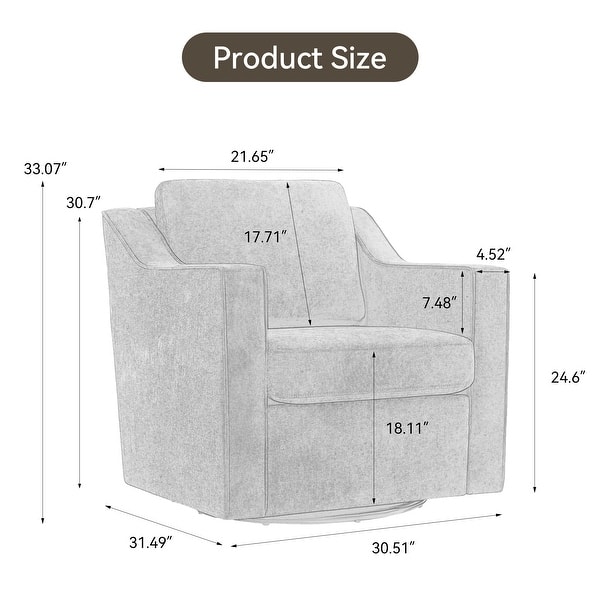 dimension image slide 1 of 2, Modern Swivel Upholstered Armchair Accent chair Set of 2