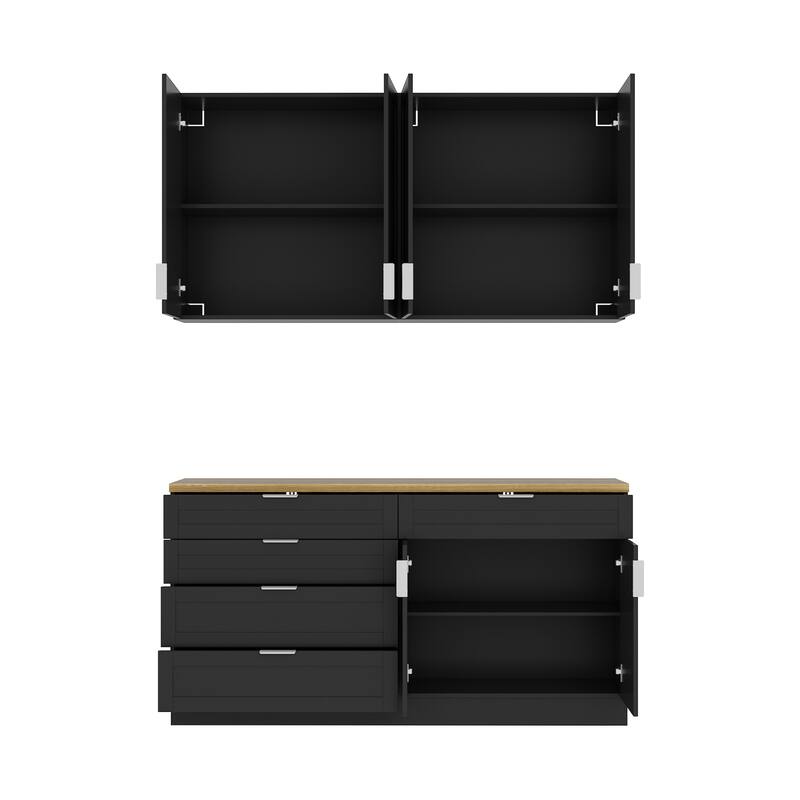 Black Cupboard,Wooden Sideboard Buffet Cabinet with Storage,Suitable for Organizing Pantry,Kitchen,Garage