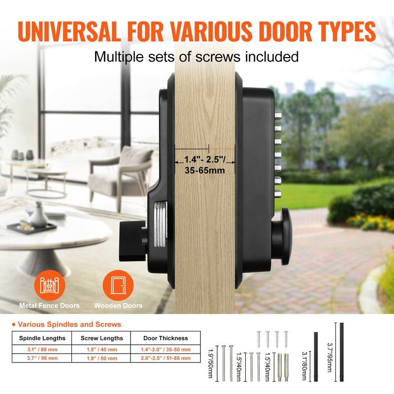 Mechanical Keyless Entry Door Lock Easy to Install, for Yard, Garden, Garage