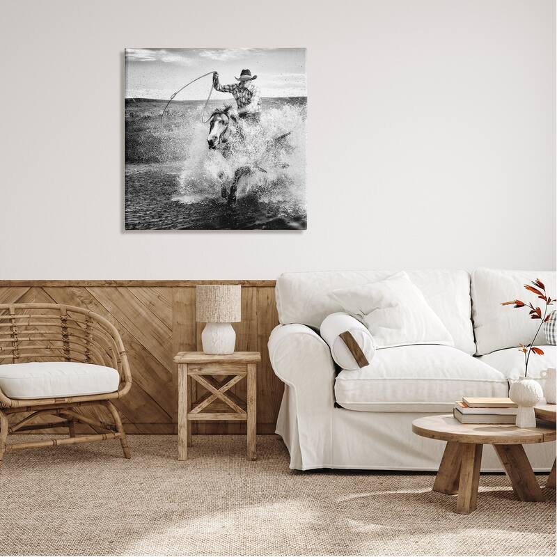 Stupell Ropin' Time Cowboy Canvas Wall Art Design by PBurchettePhoto