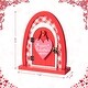 preview thumbnail 5 of 9, Glitzhome 8.5"H Valentine's Door-Shaped Photo Frame Table Decor