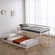 preview thumbnail 5 of 9, Wooden Bunk Bed with Straight Ladder,White