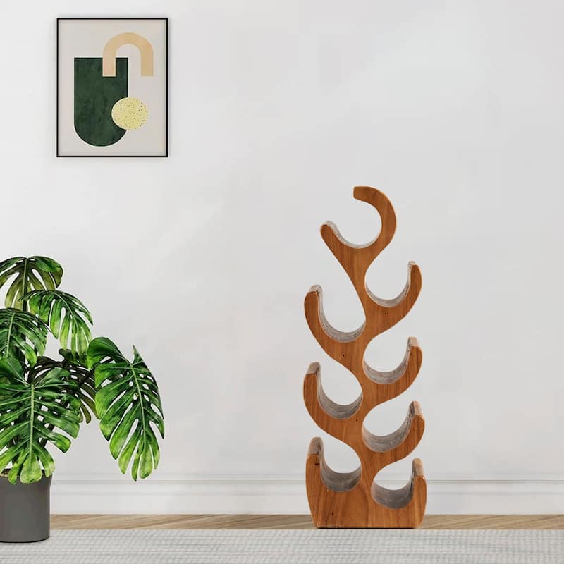 Greenage Suarwood Tree Shaped Wine Rack Freestanding Wine Storage