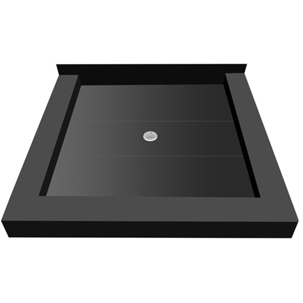 Tile Redi P4236CDT-PVC Redi Base 36" X 42" Single Wall Shower Pan with Triple Curb and 2" Center Drain - Polished Chrome