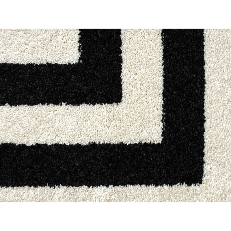 Abani Casa Contemporary Ivory Rectangular Area Rug