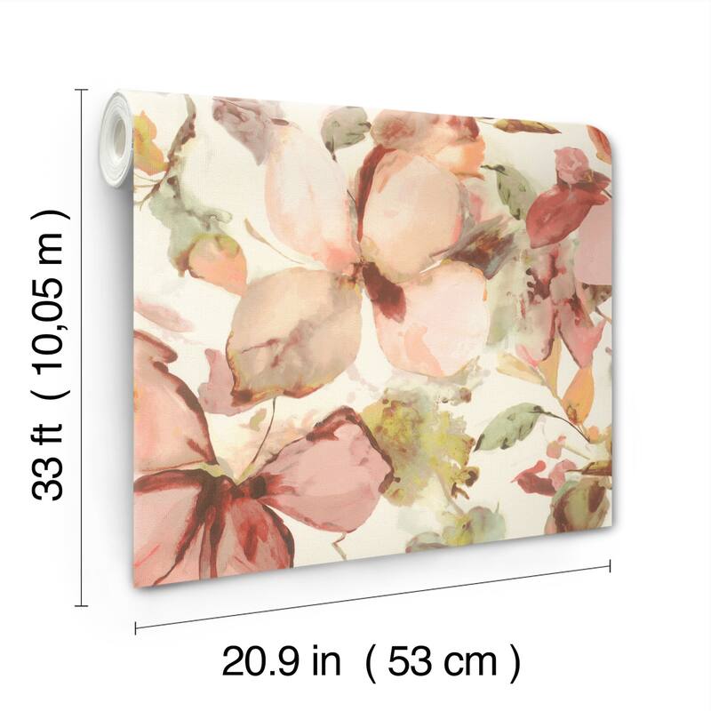 A-Street Prints Liliana Pink Floral Wallpaper