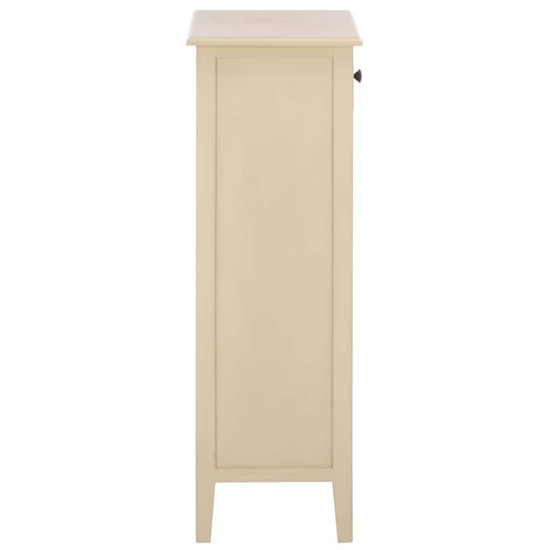 SAFAVIEH Hermine Distressed Black 4-Drawer Storage Side Table - 15" x 11.8" x 35.8" - 15"W x 12"D x 36"H