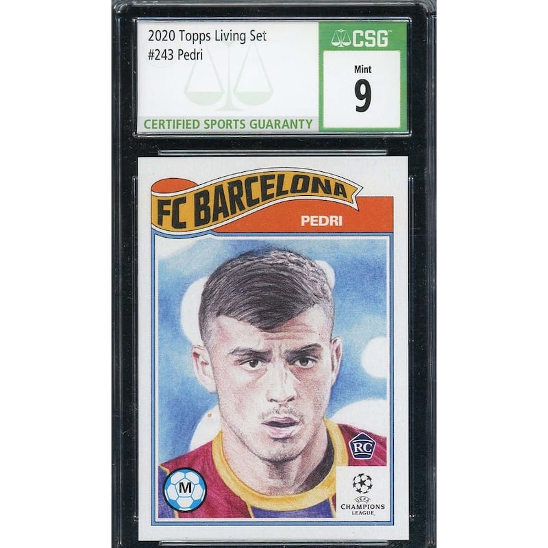 Pedri 2020 Topps Living Soccer Rookie Card RC #243 Graded CSG 9 - 8'6" x 11'6"