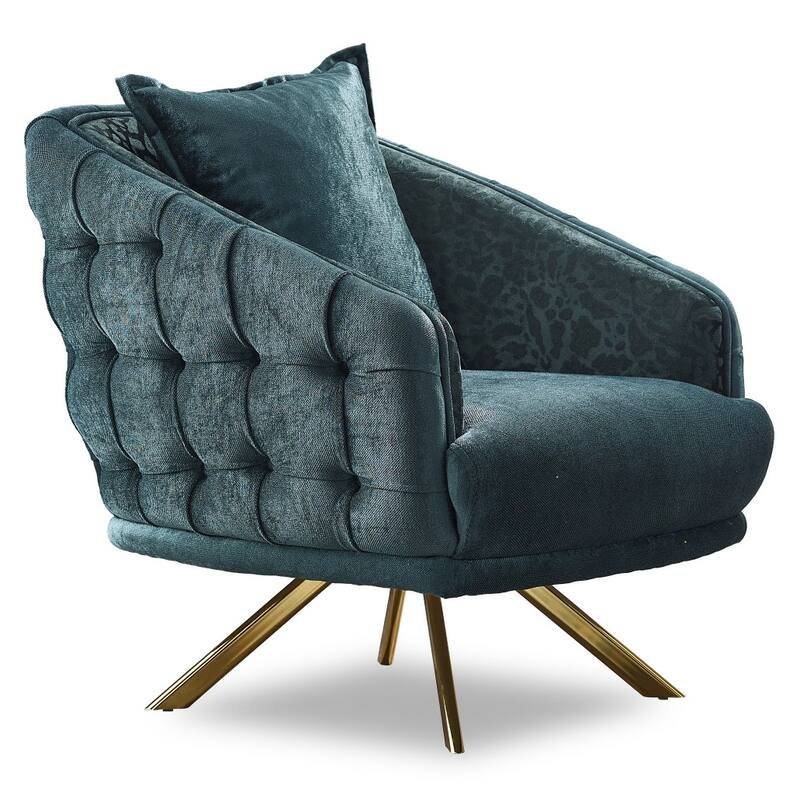 Laura 2-Pieces One Sofa One Loveseat Living Room Set, Metal Leg