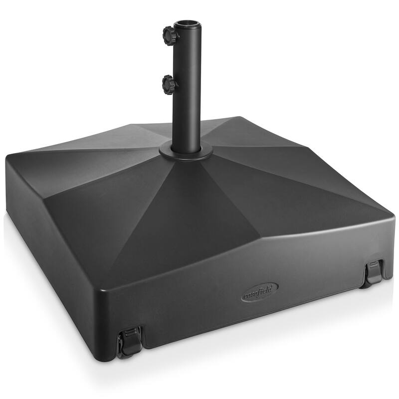 Fillable Mobile Umbrella Base Stand w Wheels for Patio Lawn Deck - 24" - Black