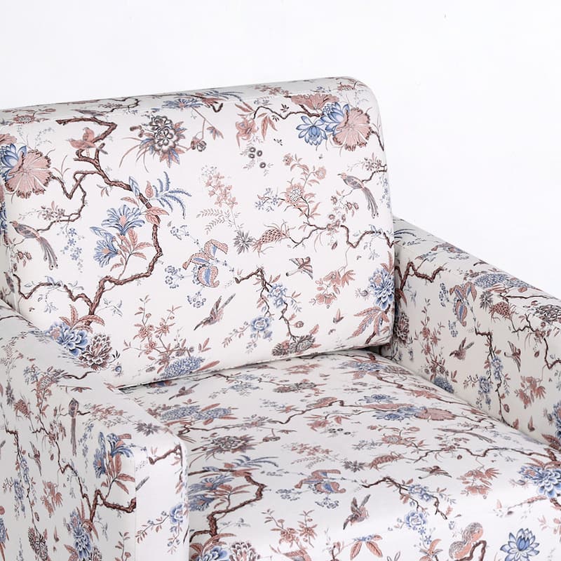 Pattern Swivel Armchair Linen Upholstered Accent Chair