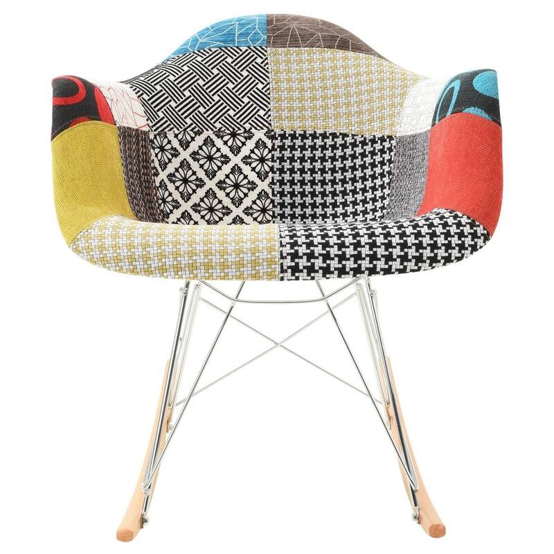 Wilson Twill Fabric Nursing Rocking Chair with Eiffel Base, Accent Armchair for Living Room & Bedroom