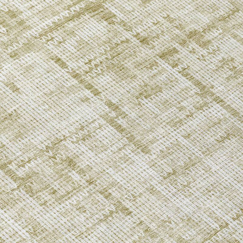Machine Washable Indoor/Outdoor Modern Crosshatch Chantille Rug