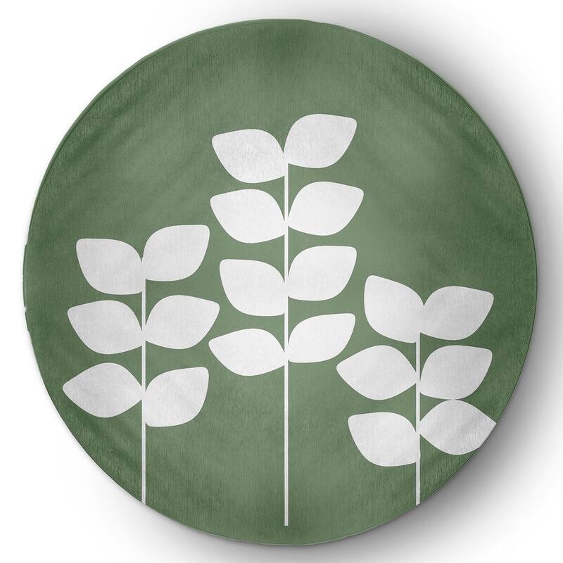 Simple Stems Spring Chenille Indoor/Outdoor Rug - Muted Green - 5' Round
