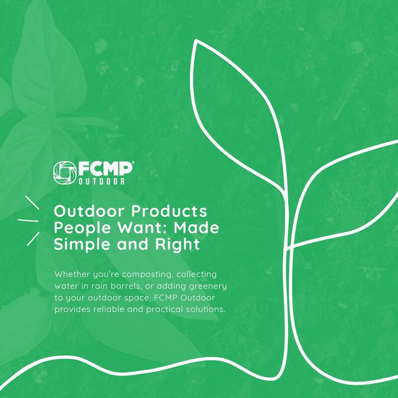 FCMP Outdoor RC4000 50 Gallon Outdoor Rain Water Catcher Barrel Container, Green - 20