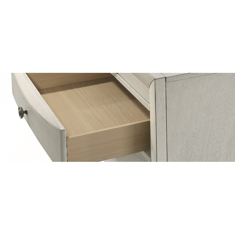 1pc Contemporary Neutral White Finish Curved Drawer