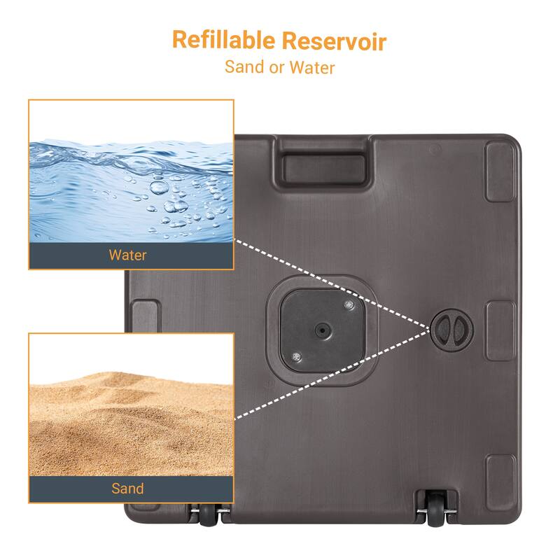 LIVOOSUN 57-90LBS HDPE Plastic Patio Market Umbrella Base