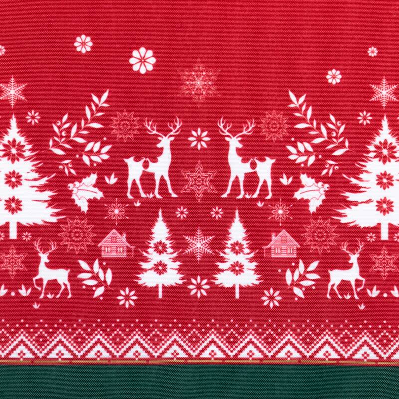 Reindeer and Snowflakes Rectangular Christmas Placemats- 18" - Set of 4