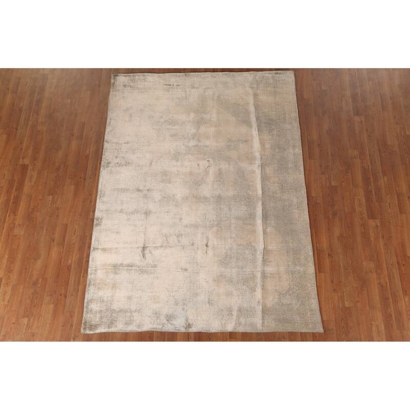 Contemporary / Modern Area Rug Hand-Knotted Abstract Wool Carpet - 5'7"x 7'10"