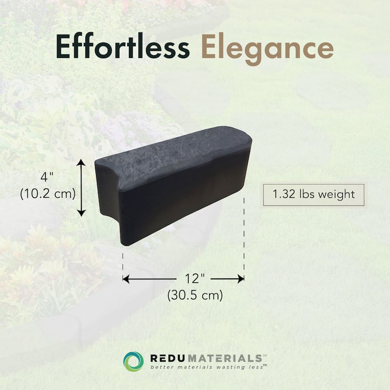 Garden Central 12 Pack 12 "x 4" Stomp Edge Slate Lightweight Garden Borders - 1.32