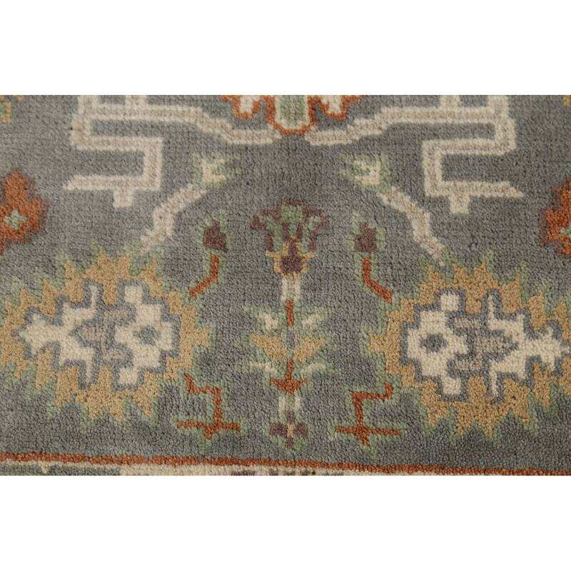 Gray Oushak Indian Accent Rug Hand-Knotted Transitional Wool Carpet - 3'2"x 5'6"