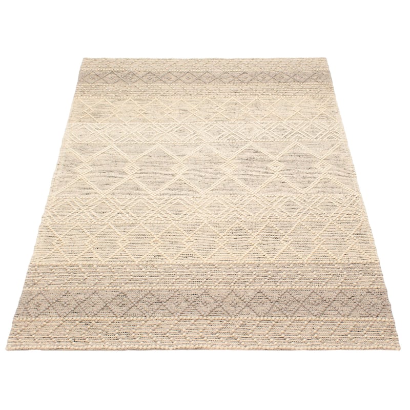 ECARPETGALLERY Braid weave Sienna Cream Wool Rug - 5'1 x 7'9