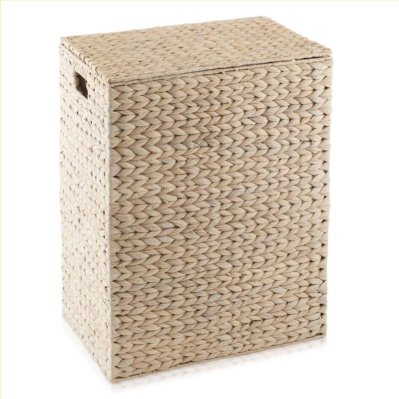 Large Laundry Hamper Basket w Lid and Liner Water Hyacinth