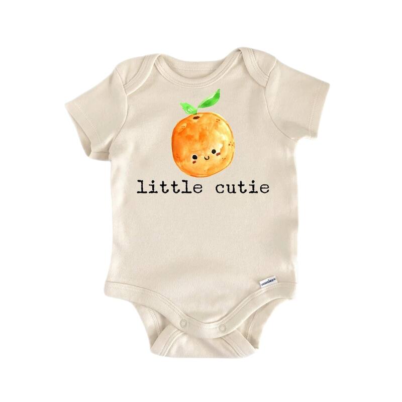 Little Cutie Orange - Baby Boy Girl Clothes Infant Bodysuit Funny Cute Newborn - Natural - Newborn