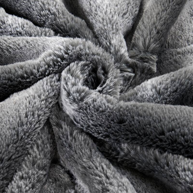 Tip Printing Light Fauxfur Throw