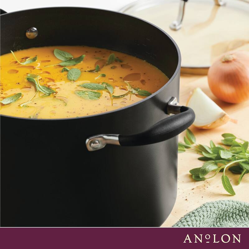 Anolon Advanced Home Hard-Anodized 10-Quart Nonstick Stockpot, Moonstone