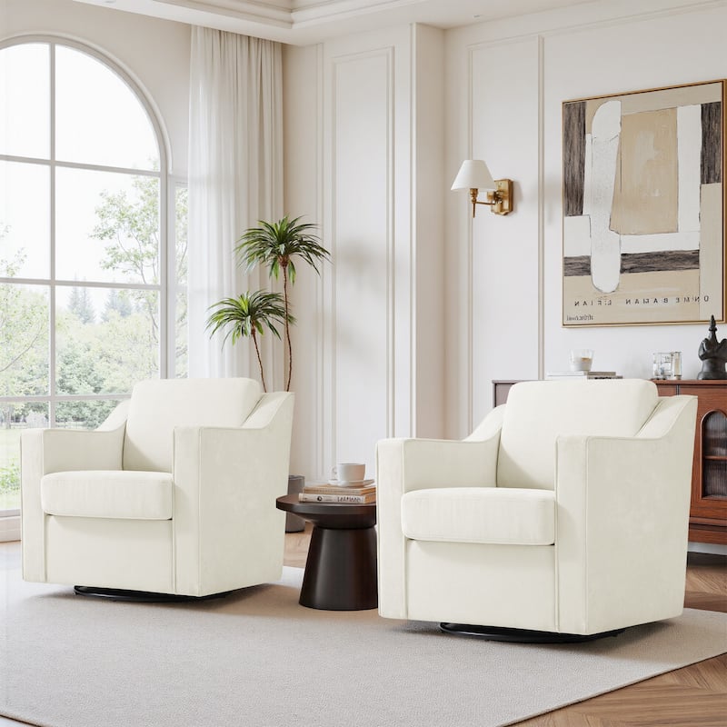 2 Set Modern Swivel Accent Arm Chair for Living Room