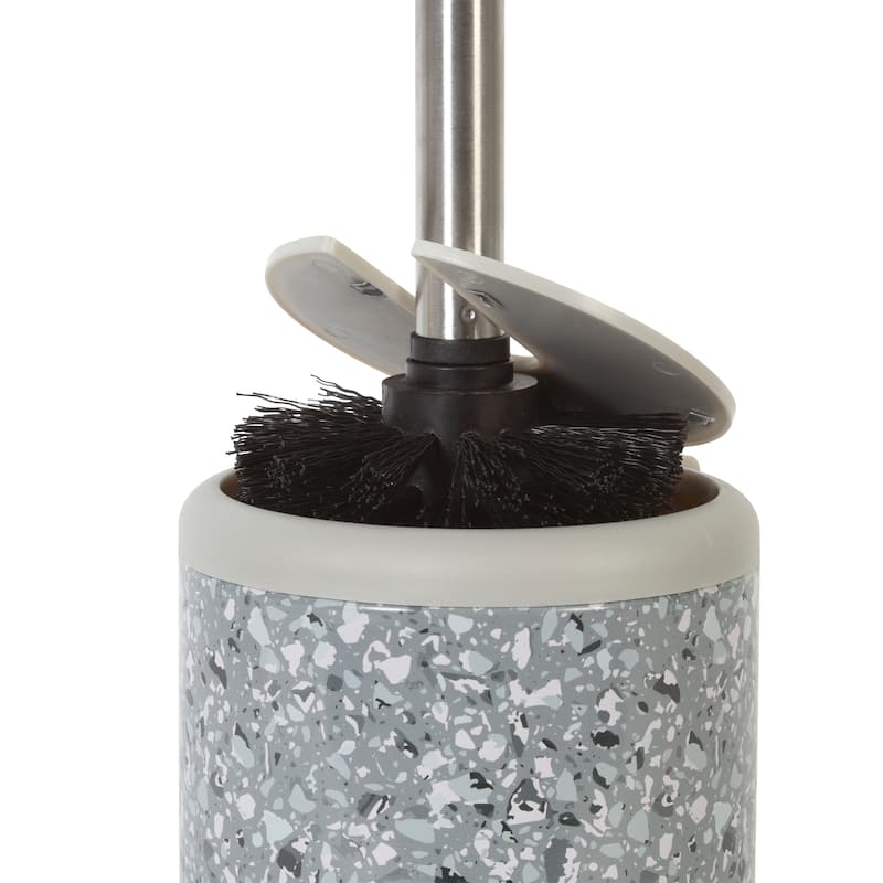 Bath Bliss 2 Pack Self Closing Lid Toilet Brush and Holder