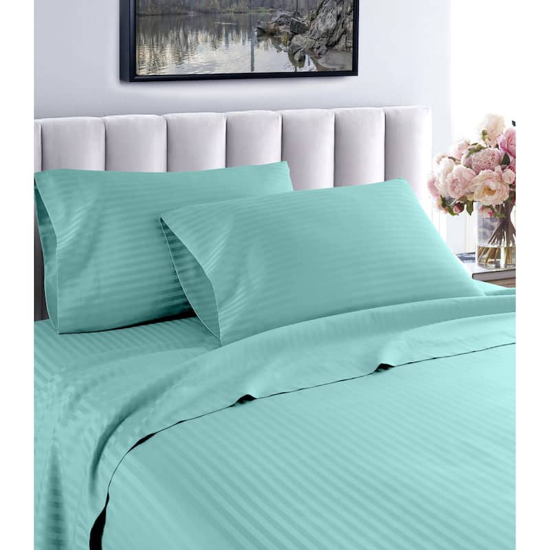 Home Sweet Home Dream Striped 1200 TC Cotton Deep Pocket Bed Sheet Set