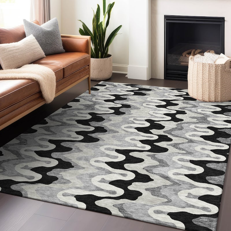 Premium Washable Super Soft Abstract Stripes Mayfield Rug