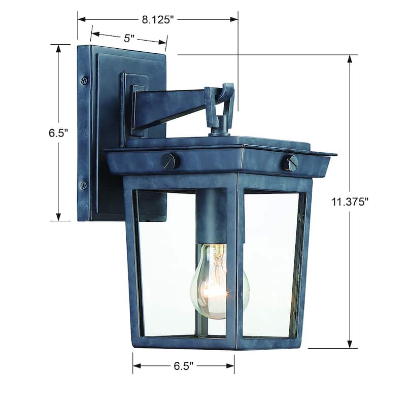 Belmont 1 Light Graphite Outdoor Wall Mount - 6.5'' W x 11'' H x 8'' D