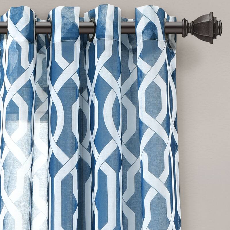 Lush Decor Edward Trellis Sheer Window Curtain Panel Pair - 84" x 52"