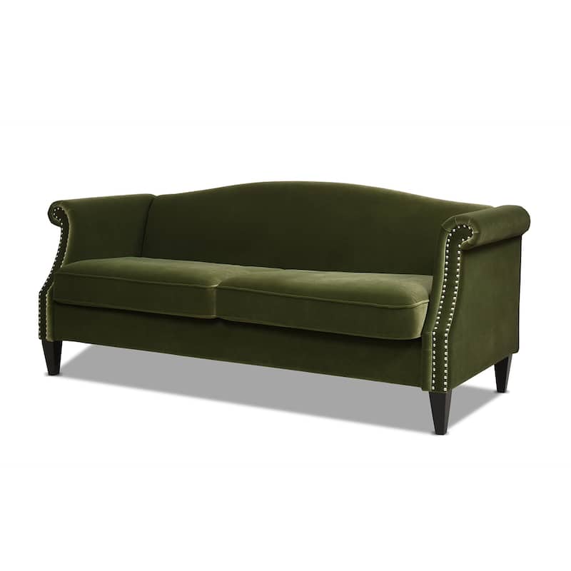 Elaine Camel Back Sofa Nailhead Accents