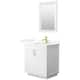 Option White / Giotto Quartz Top / Brushed Gold Hardware
