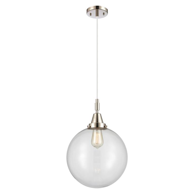 Innovations Lighting Downtown Urban - Caden Beacon - 1 Light 12" Cord Hung Mini Pendant - Clear Shade/Polished Nickel